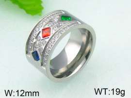 Stainless Steel Stone&Crystal Ring
