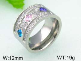 Stainless Steel Stone&Crystal Ring