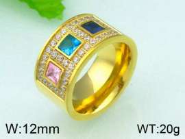 Stainless Steel Stone&Crystal Ring