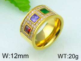Stainless Steel Stone&Crystal Ring