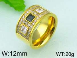 Stainless Steel Stone&Crystal Ring