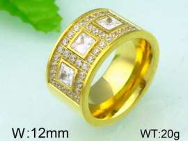 Stainless Steel Stone&Crystal Ring