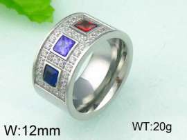Stainless Steel Stone&Crystal Ring