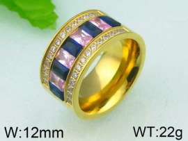 Stainless Steel Stone&Crystal Ring