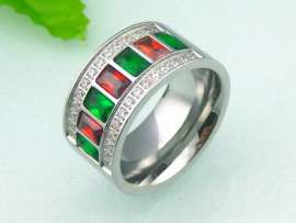 Stainless Steel Stone&Crystal Ring