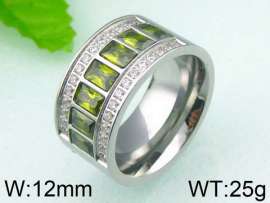 Stainless Steel Stone&Crystal Ring