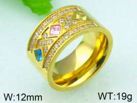 Stainless Steel Stone&Crystal Ring