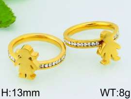 Stainless Steel Stone&Crystal Ring