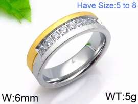 Stainless Steel Stone&Crystal Ring