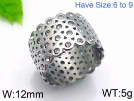 Stainless Steel Stone&Crystal Ring