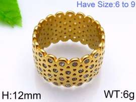 Stainless Steel Stone&Crystal Ring