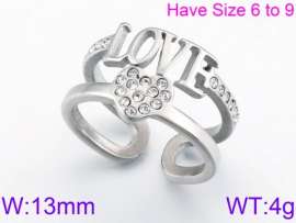 Stainless Steel Stone&Crystal Ring