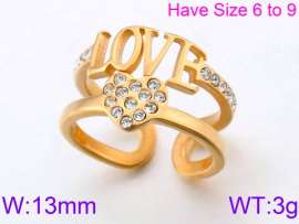 Stainless Steel Stone&Crystal Ring