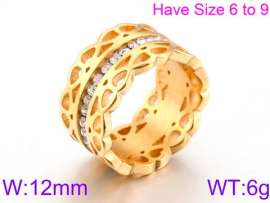 Stainless Steel Stone&Crystal Ring
