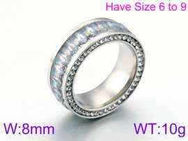 Stainless Steel Stone&Crystal Ring