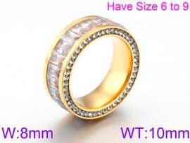 Stainless Steel Stone&Crystal Ring