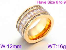 Stainless Steel Stone&Crystal Ring
