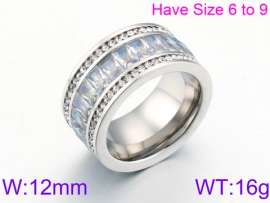 Stainless Steel Stone&Crystal Ring