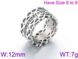 Stainless Steel Stone&Crystal Ring