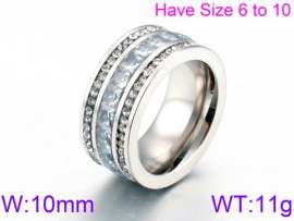 Stainless Steel Stone&Crystal Ring