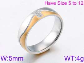 Stainless Steel Stone&Crystal Ring