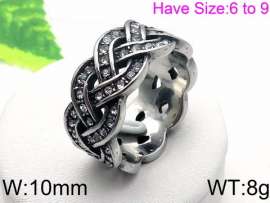 Stainless Steel Stone&Crystal Ring