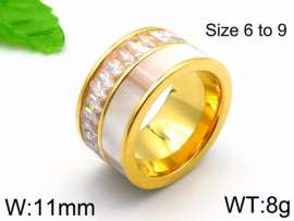 Stainless Steel Stone&Crystal Ring