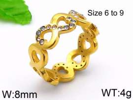 Stainless Steel Stone&Crystal Ring