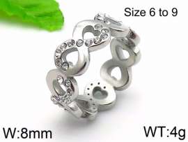 Stainless Steel Stone&Crystal Ring