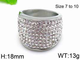 Stainless Steel Stone&Crystal Ring