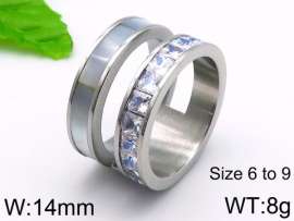 Stainless Steel Stone&Crystal Ring