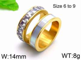 Stainless Steel Stone&Crystal Ring