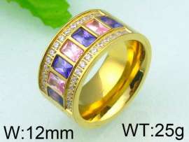 Stainless Steel Stone&Crystal Ring