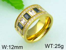 Stainless Steel Stone&Crystal Ring