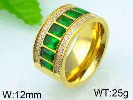 Stainless Steel Stone&Crystal Ring