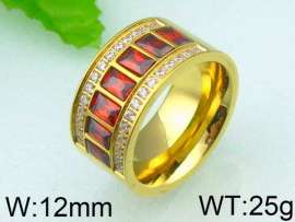 Stainless Steel Stone&Crystal Ring