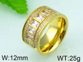 Stainless Steel Stone&Crystal Ring