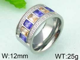 Stainless Steel Stone&Crystal Ring