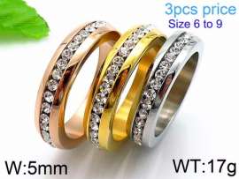 Stainless Steel Stone&Crystal Ring
