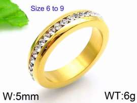 Stainless Steel Stone&Crystal Ring