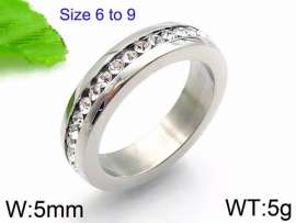 Stainless Steel Stone&Crystal Ring