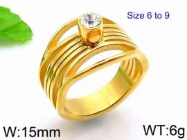 Stainless Steel Stone&Crystal Ring
