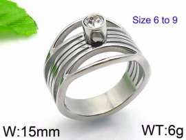 Stainless Steel Stone&Crystal Ring