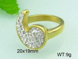 Stainless Steel Stone&Crystal Ring