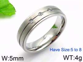 Stainless Steel Stone&Crystal Ring