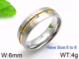 Stainless Steel Stone&Crystal Ring