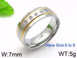 Stainless Steel Stone&Crystal Ring