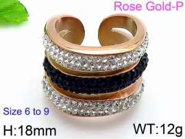 Stainless Steel Stone&Crystal Ring