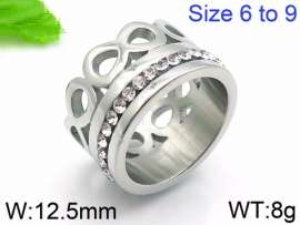 Stainless Steel Stone&Crystal Ring