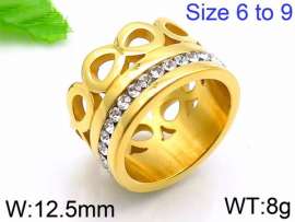 Stainless Steel Stone&Crystal Ring